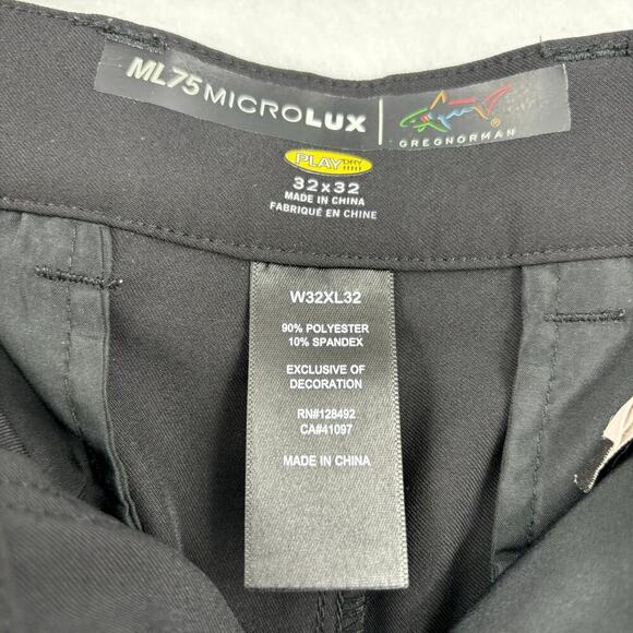 Greg Norman Golf Pants Mens Size 32 Black Microlux ML75 Stretch Performance - Picture 3 of 12